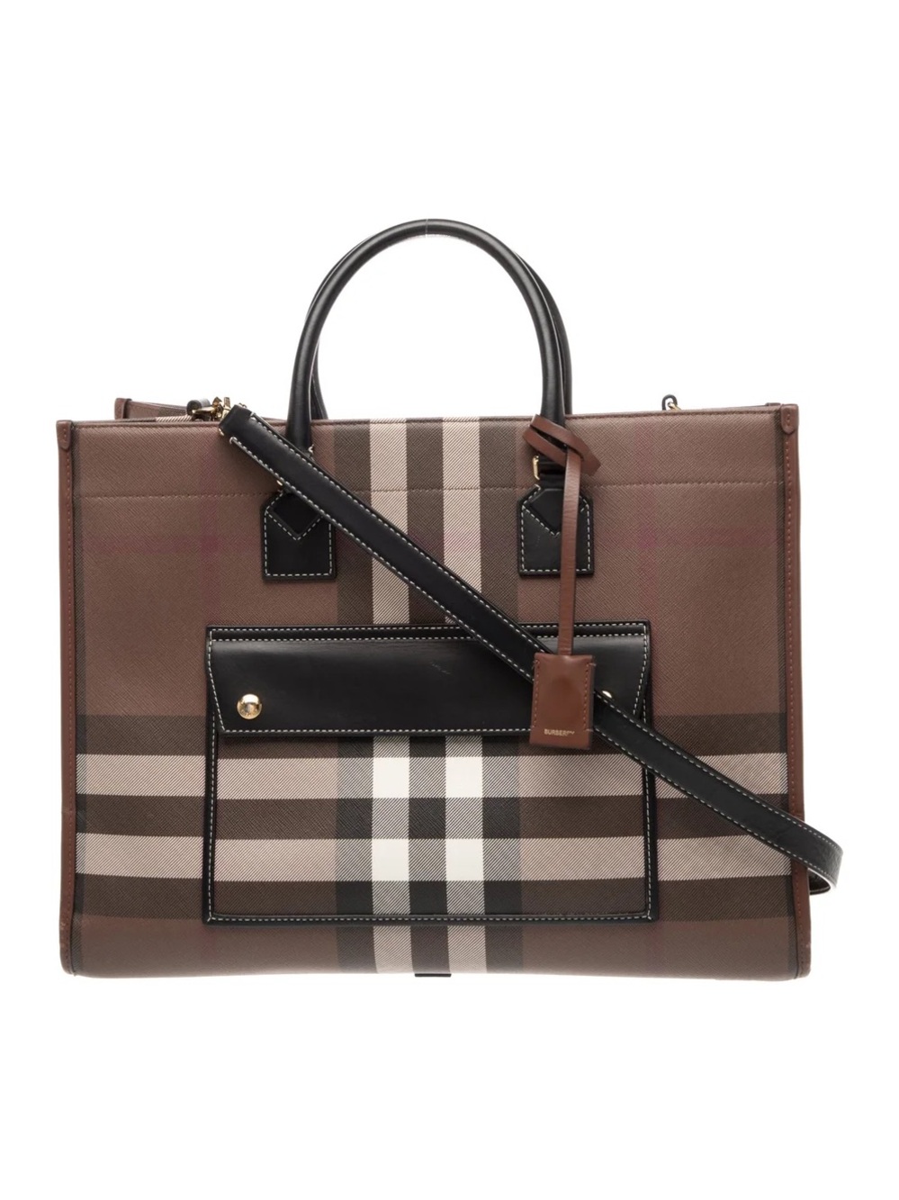 Burberry birch brown check tote